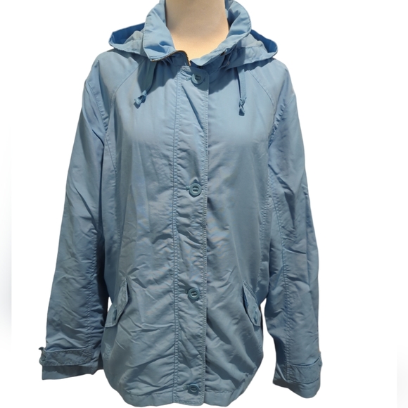 Lands' End Jackets & Blazers - Lands' End lightweight jacket, fall coat, removable hood, women's large